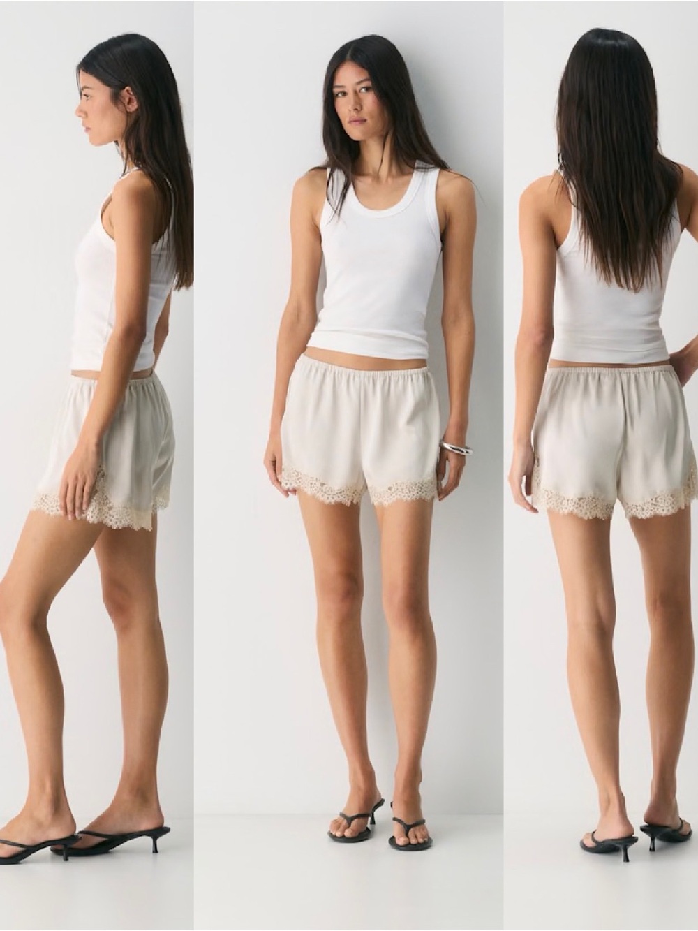NWT Aritzia Wilfred WHIMSY SATIN SHORT in Mtrpls Tp/ Sprkng Chmp Size Medium